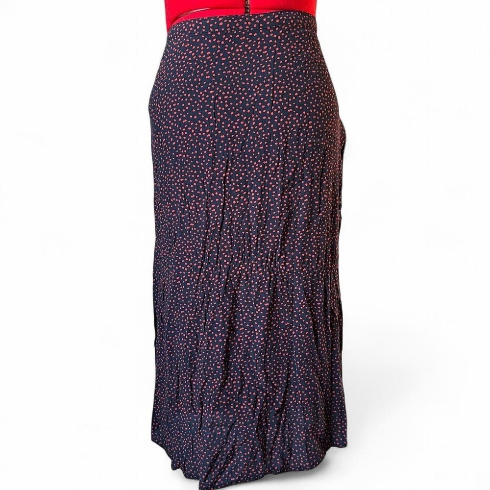Black With Red Spots Midi Skirt